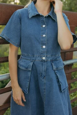 Polagram Hayes Dress-Denim New