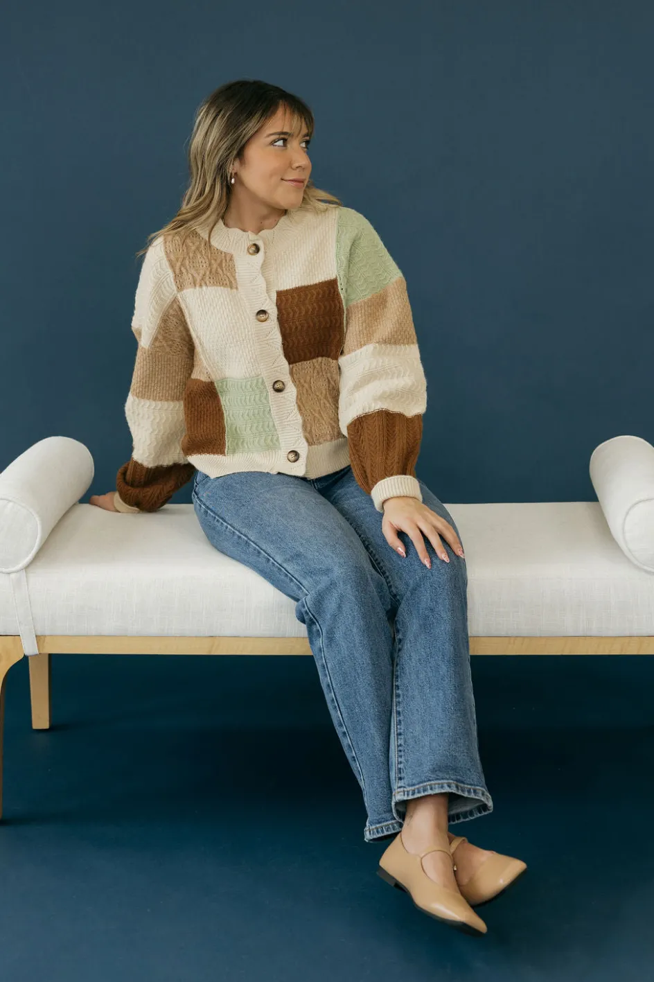 Very J Hazel Cardigan-Oatmeal Neutral Online