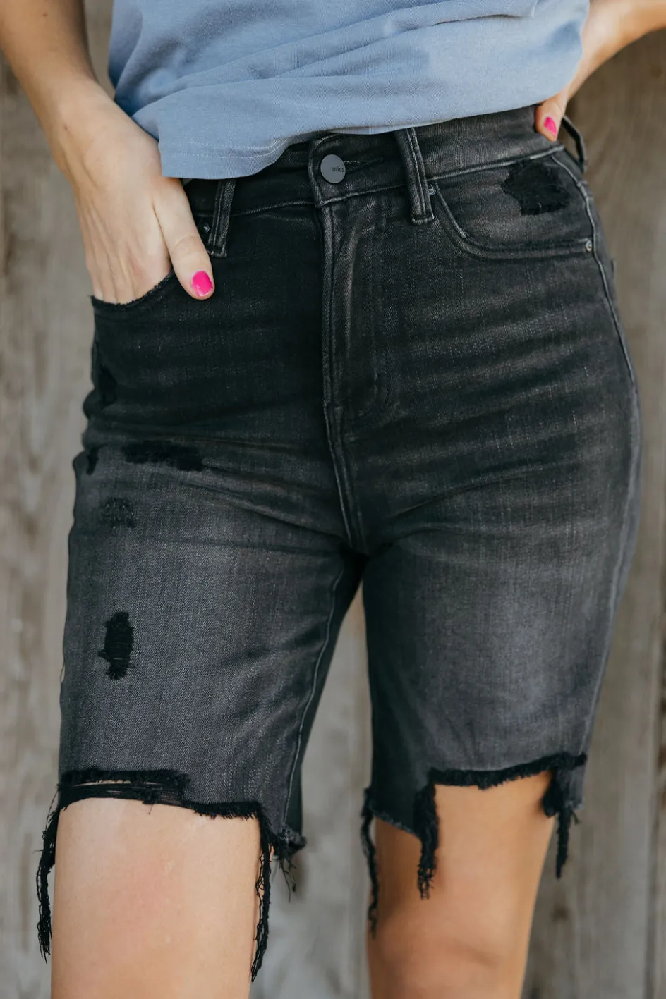 Mica Denim Ivie Shorts- Black New