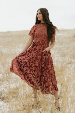 Polagram Jeanna Dress-Sienna Red Discount
