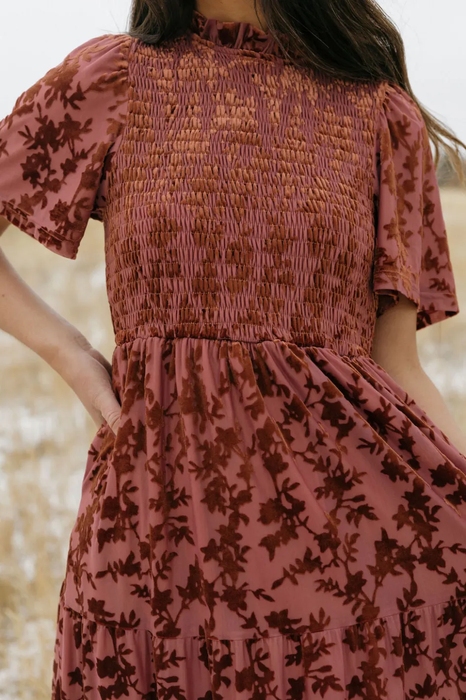 Polagram Jeanna Dress-Sienna Red Discount