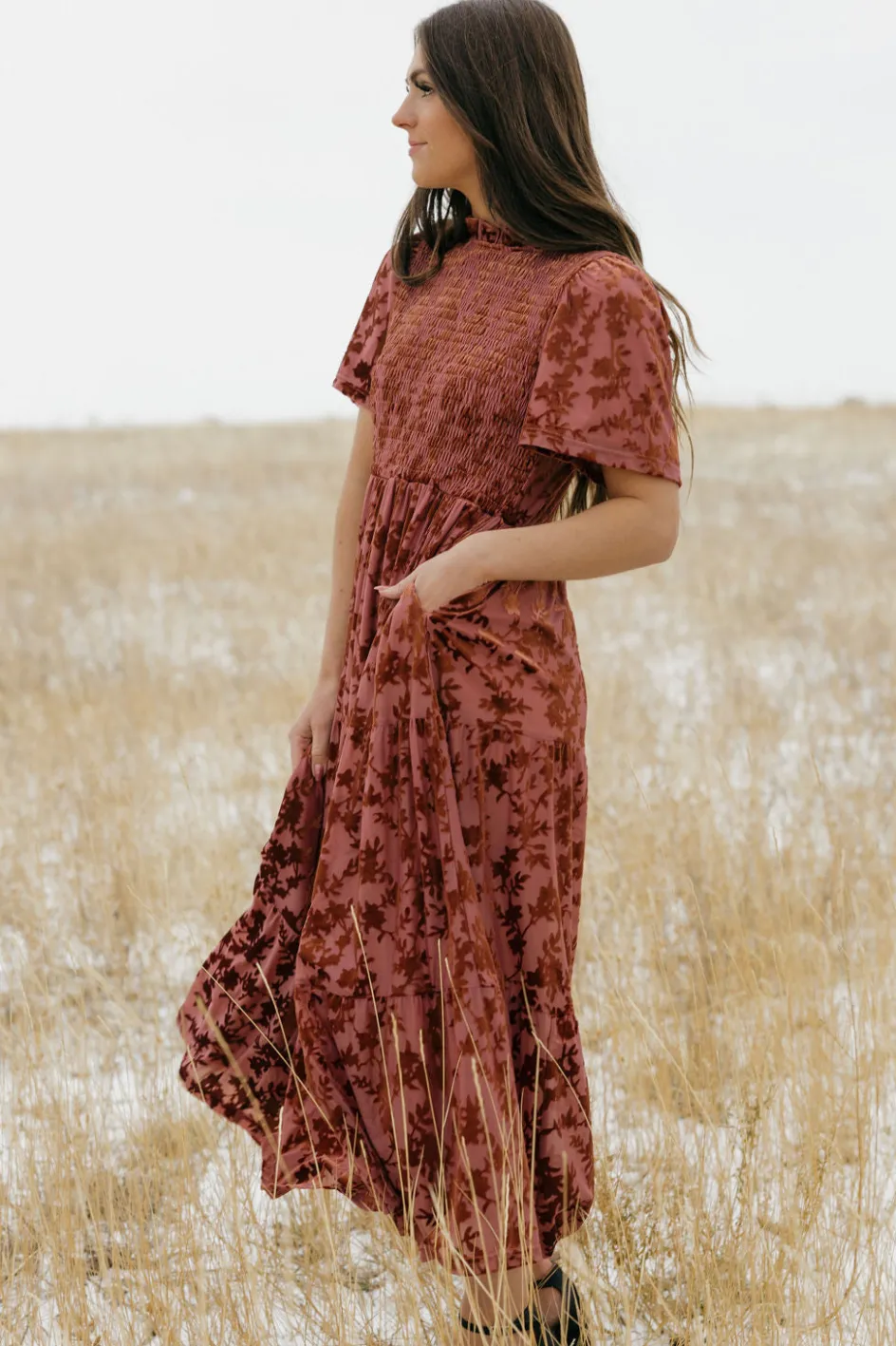 Polagram Jeanna Dress-Sienna Red Discount