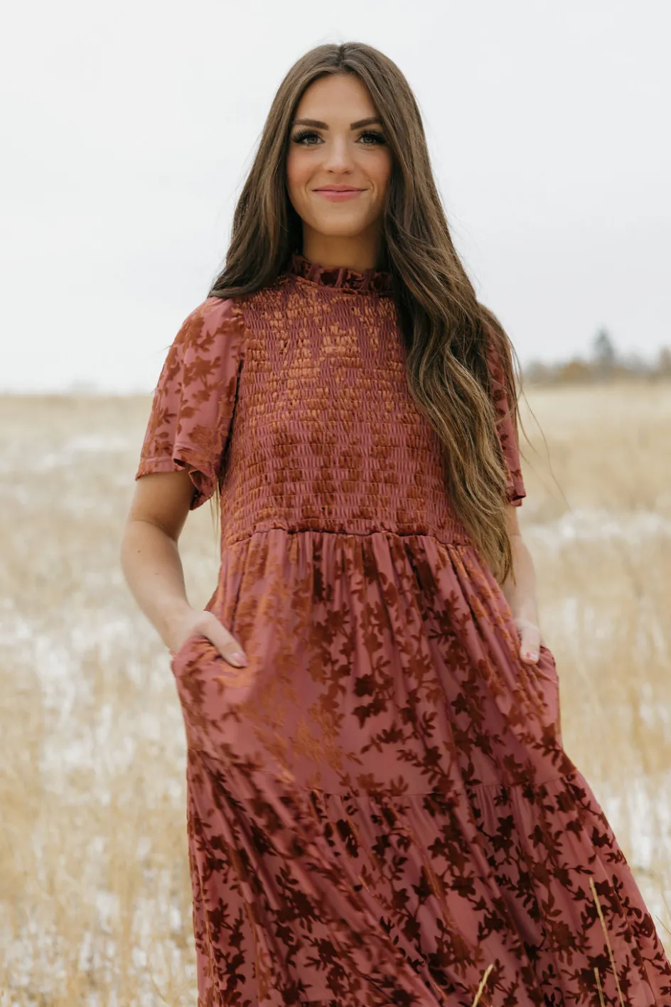 Polagram Jeanna Dress-Sienna Red Discount