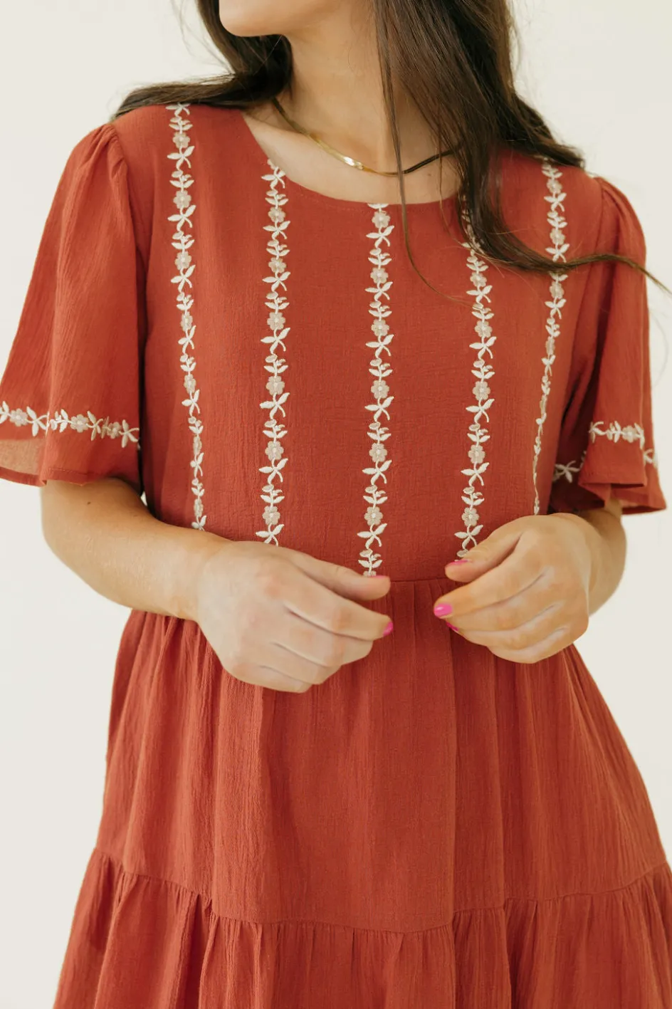 Tea N Rose Jillie Dress-Brick Red Best