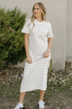 Polagram Jones Dress-Ivory/Taupe Neutral Outlet