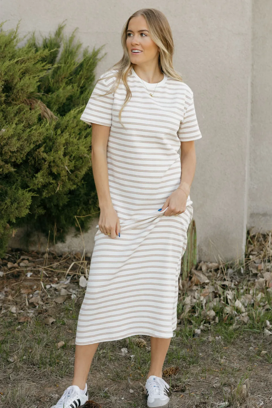 Polagram Jones Dress-Ivory/Taupe Neutral Outlet
