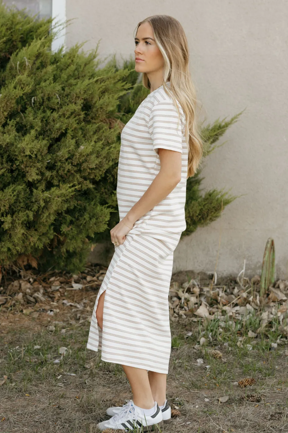 Polagram Jones Dress-Ivory/Taupe Neutral Outlet