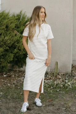 Polagram Jones Dress-Ivory/Taupe Neutral Outlet