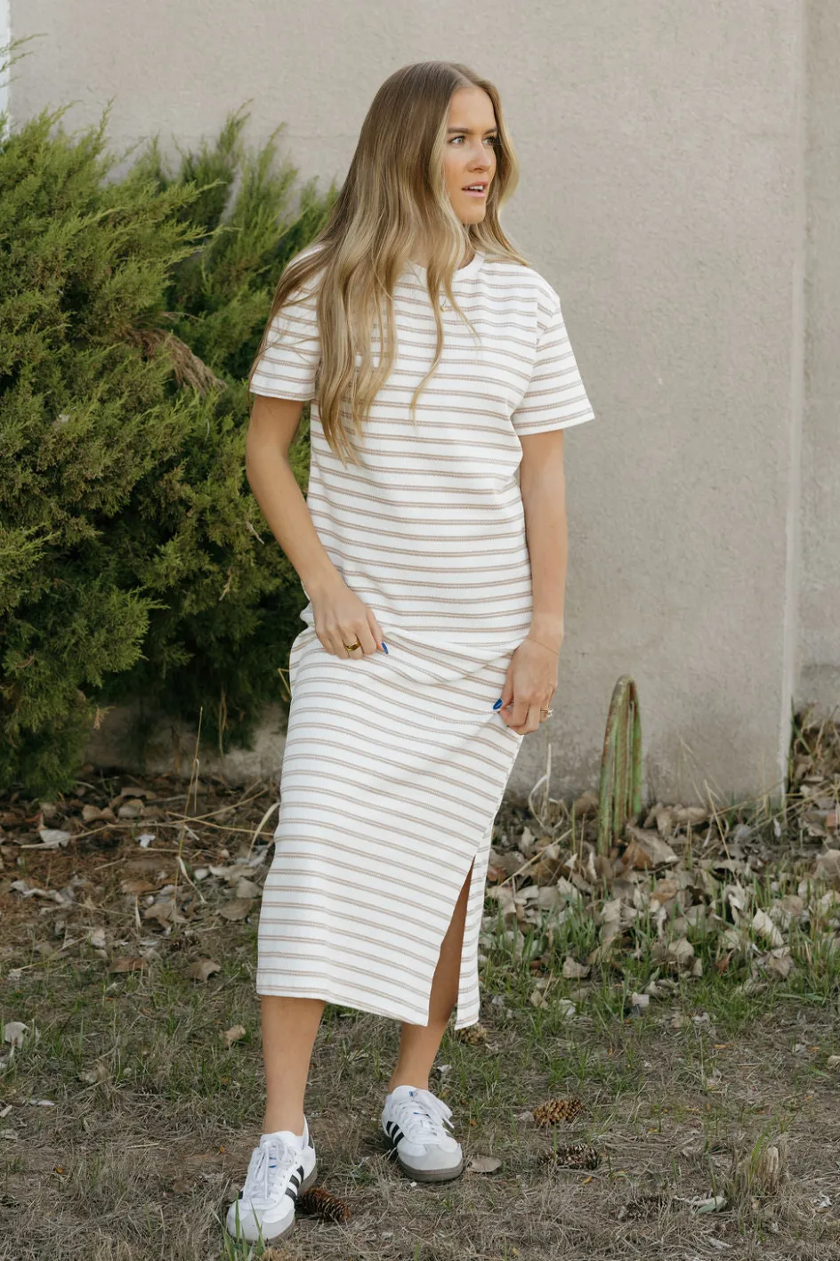 Polagram Jones Dress-Ivory/Taupe Neutral Outlet