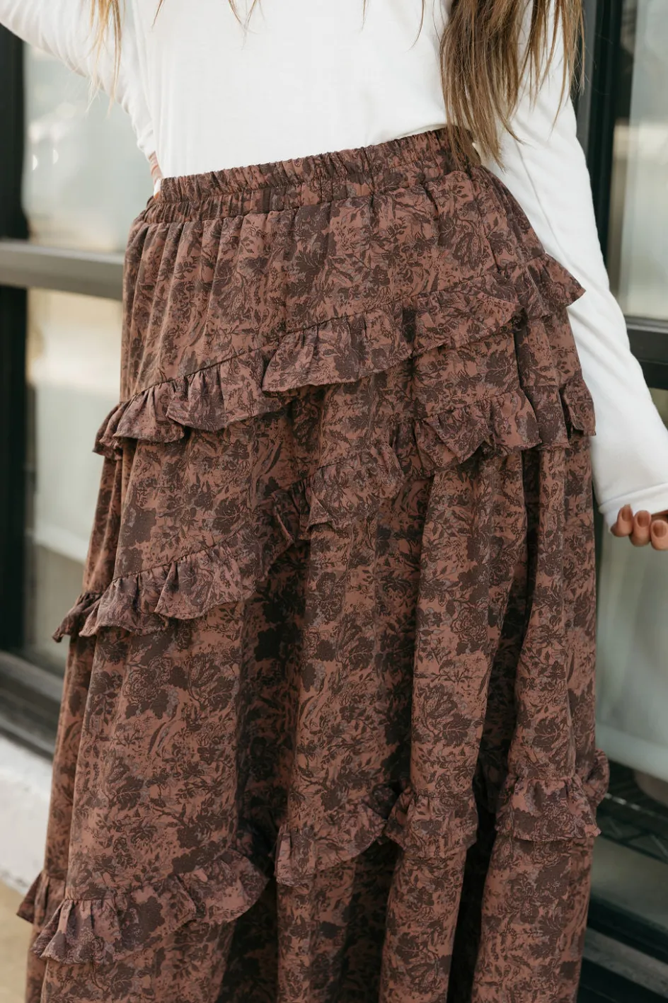 Polagram Jonesy Skirt-Mahogany Multi Brown Sale