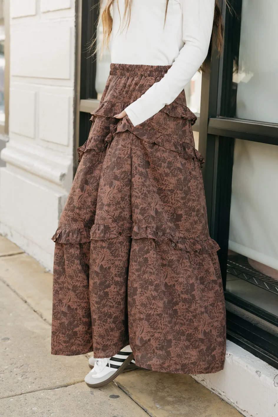Polagram Jonesy Skirt-Mahogany Multi Brown Sale