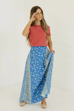 Aemi & Co. Jude Skirt-Cobalt Floral Fashion