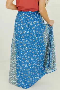 Aemi & Co. Jude Skirt-Cobalt Floral Fashion