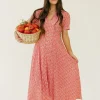 In Loom Julia Dress-/White Red Clearance