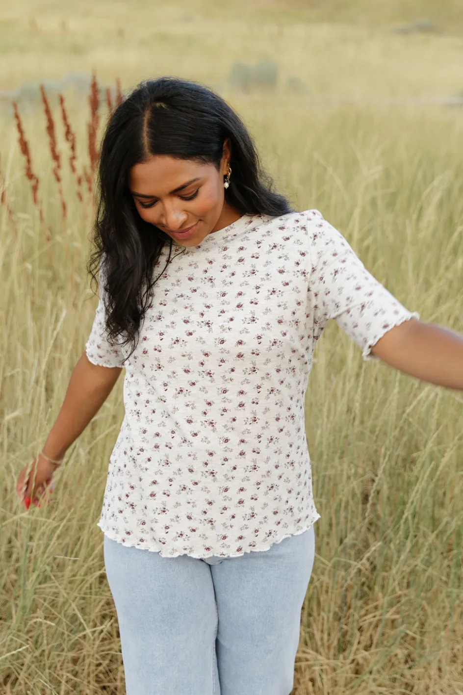 Dongguan Huoyoung Apparel Co Just For You Top-Heather Floral Grey Hot