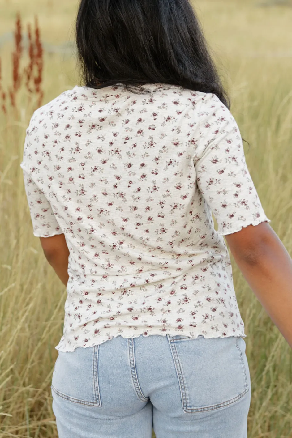 Dongguan Huoyoung Apparel Co Just For You Top-Heather Floral Grey Hot