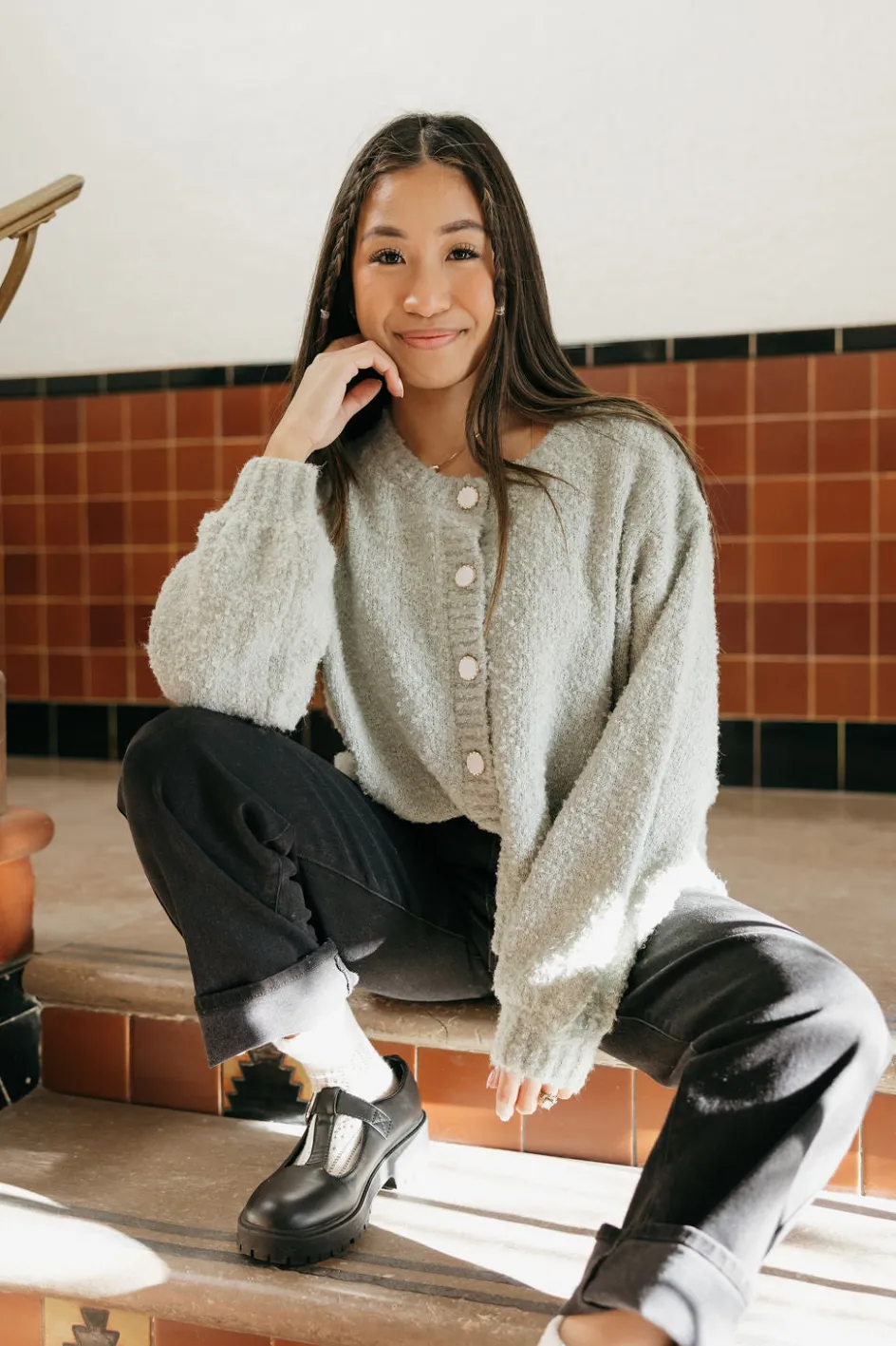 Polagram Kailie Cardigan-Sage Green Online