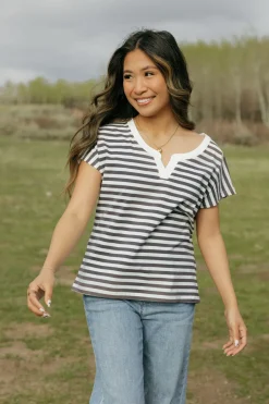 Dongguan Huoyoung Apparel Co Kaley Top-Ivory/ Grey Sale