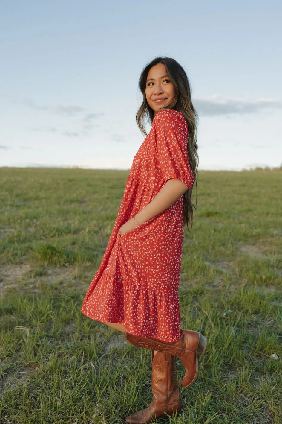Dongguan Huoyoung Apparel Co Kassie Dress- Floral Red Outlet