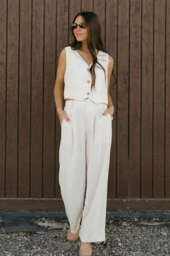 Tea N Rose Kennedy Vest-Natural Neutral Online