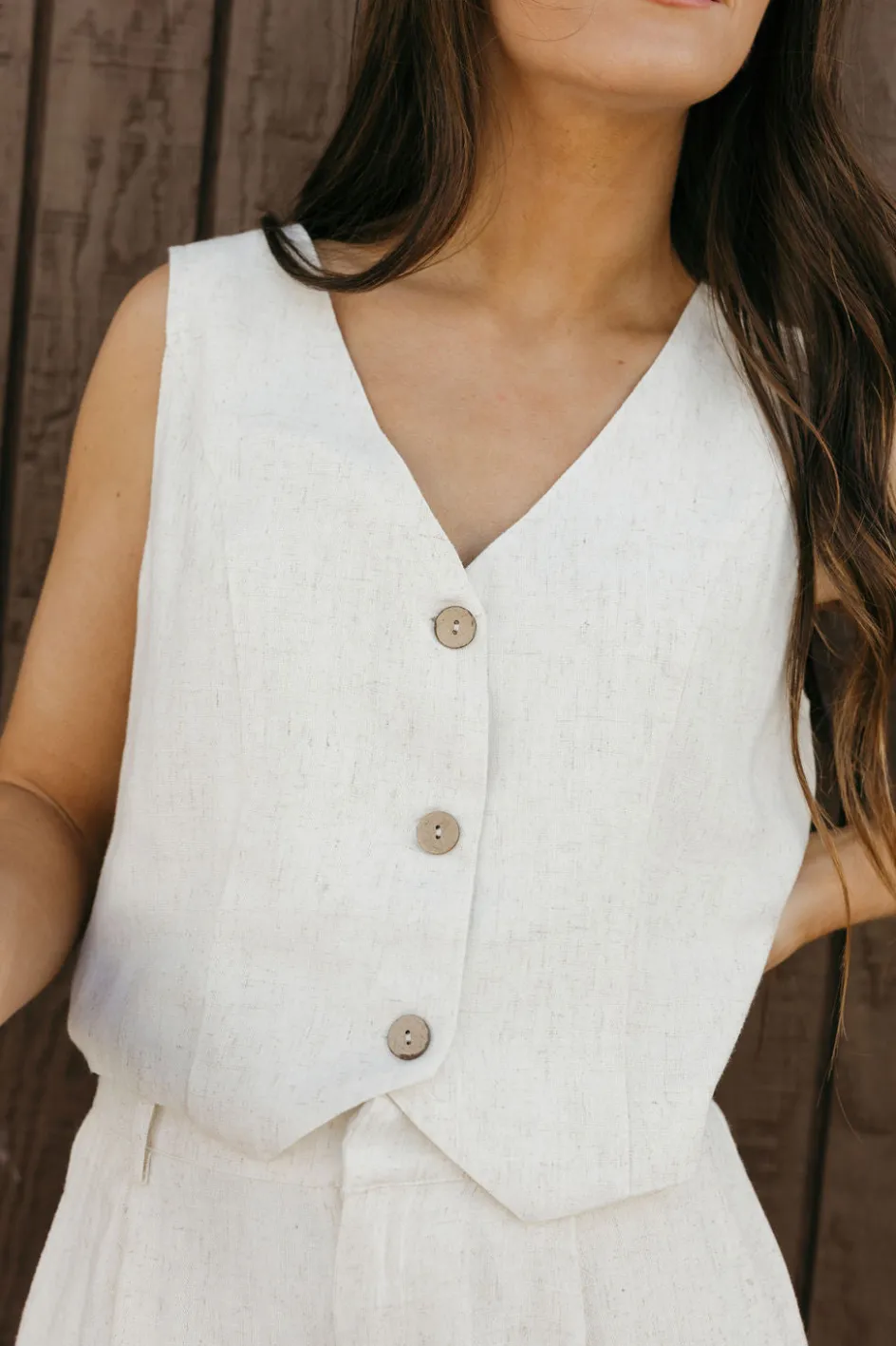 Tea N Rose Kennedy Vest-Natural Neutral Online