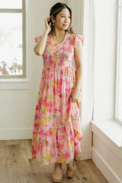 Mine and E&M Kiarra Dress- Multi Pink Fashion