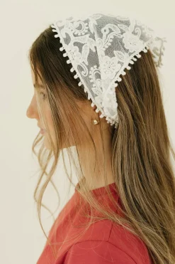 Ali Express Lace Hair Bandana- Cream Discount