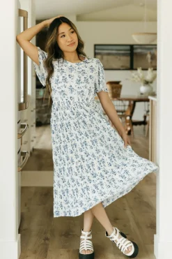 Hayden Lela Dress-Ivory/Blue White Best