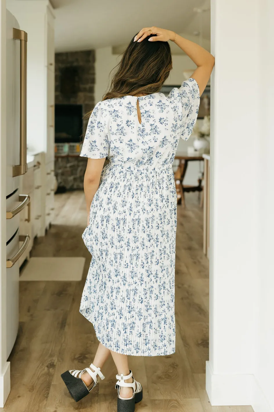 Hayden Lela Dress-Ivory/Blue White Best