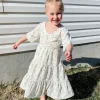 Love Olive Co Little Girl's Briggs Dress-White Multi Sale