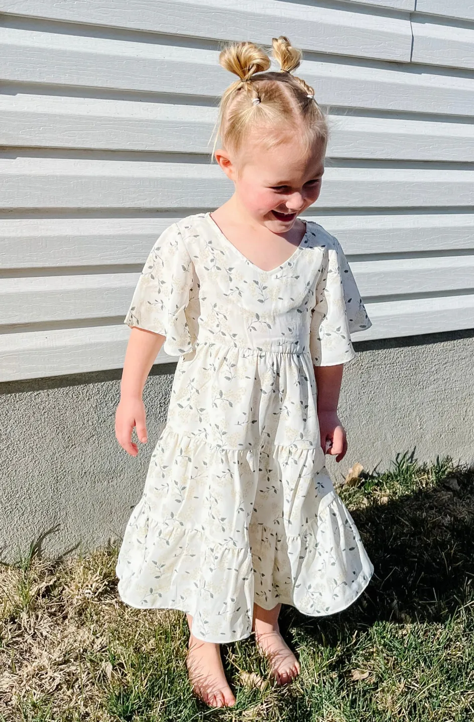 Love Olive Co Little Girl's Briggs Dress-White Multi Sale