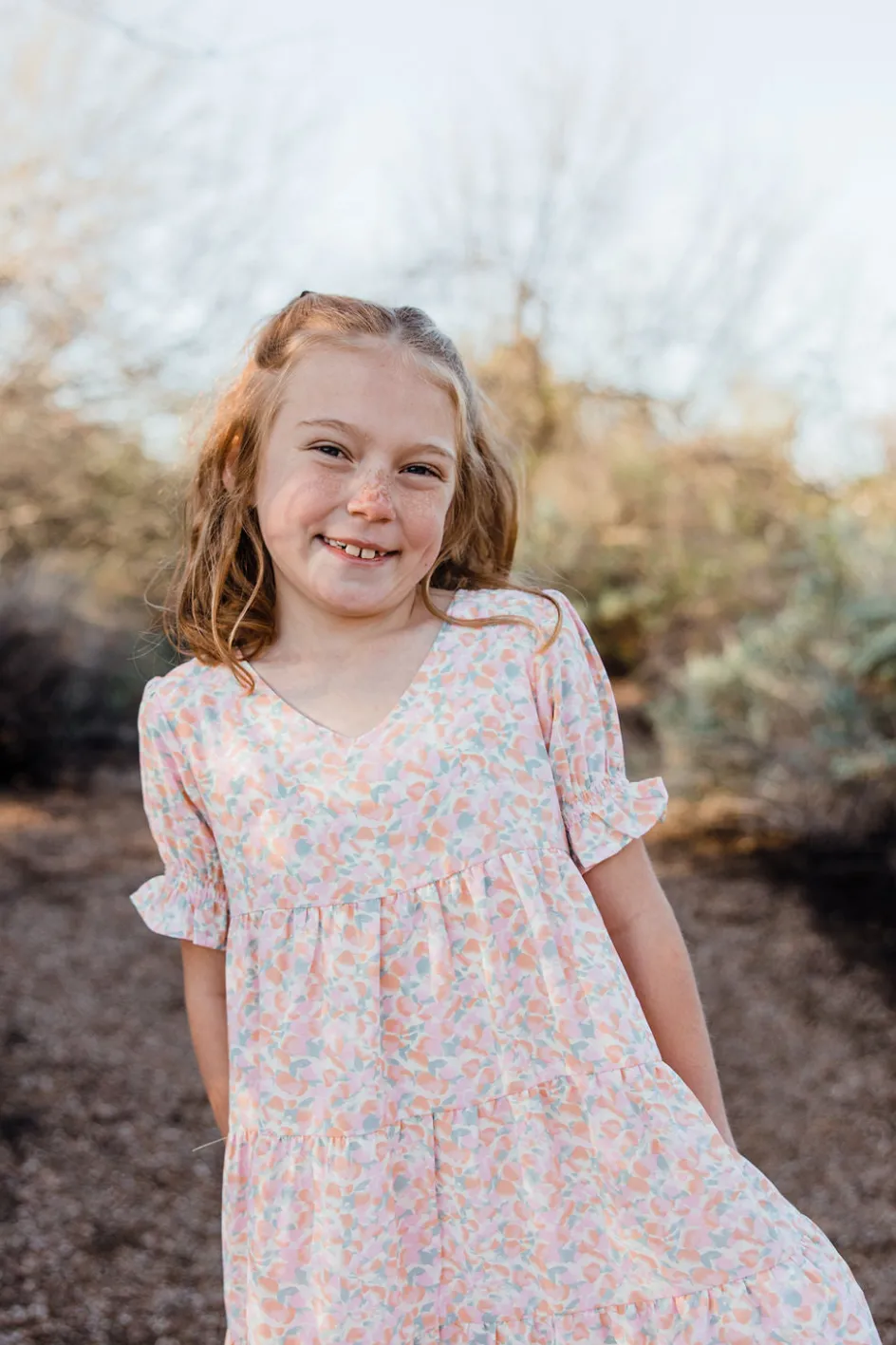 Love Olive Co Little Girl's Linden Dress-Lt. Pink Multi Discount