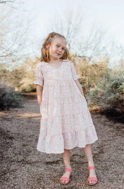 Love Olive Co Little Girl's Linden Dress-Lt. Pink Multi Discount