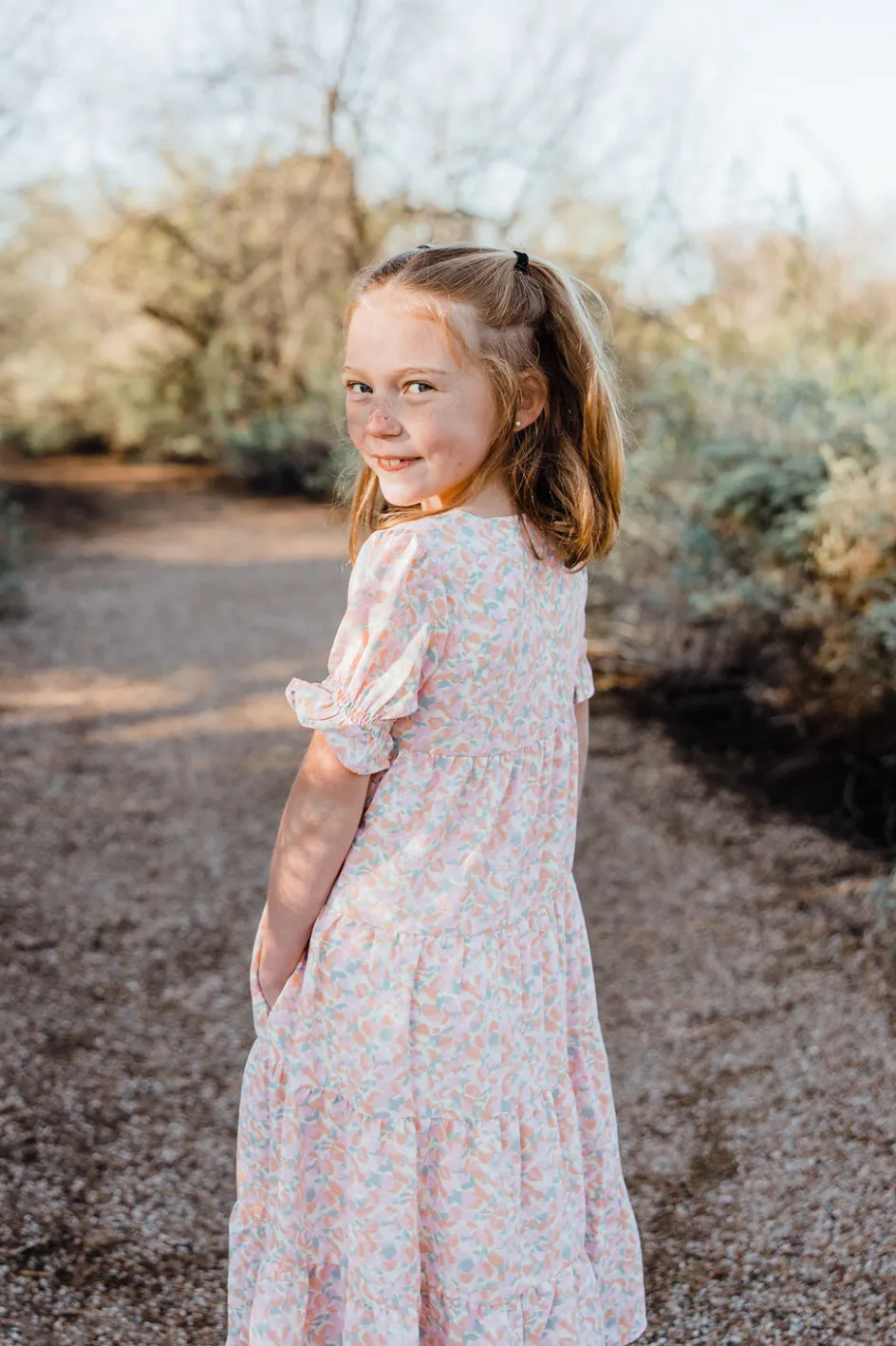 Love Olive Co Little Girl's Linden Dress-Lt. Pink Multi Discount