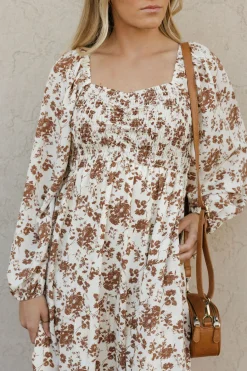 Polagram Lorelai Dress-Brown Multi Neutral Online