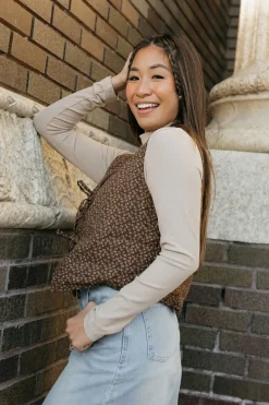 Polagram Lorretta Vest- Floral Brown New