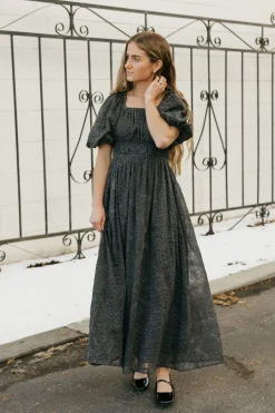 Polagram Lyla Dress-Charcoal Grey Clearance