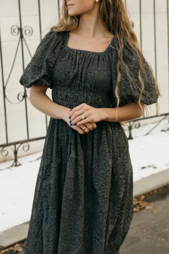 Polagram Lyla Dress-Charcoal Grey Clearance