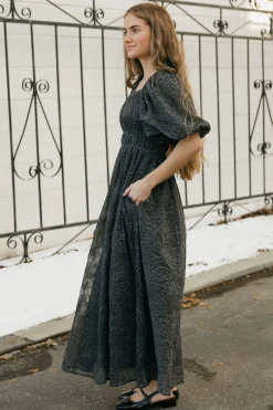 Polagram Lyla Dress-Charcoal Grey Clearance