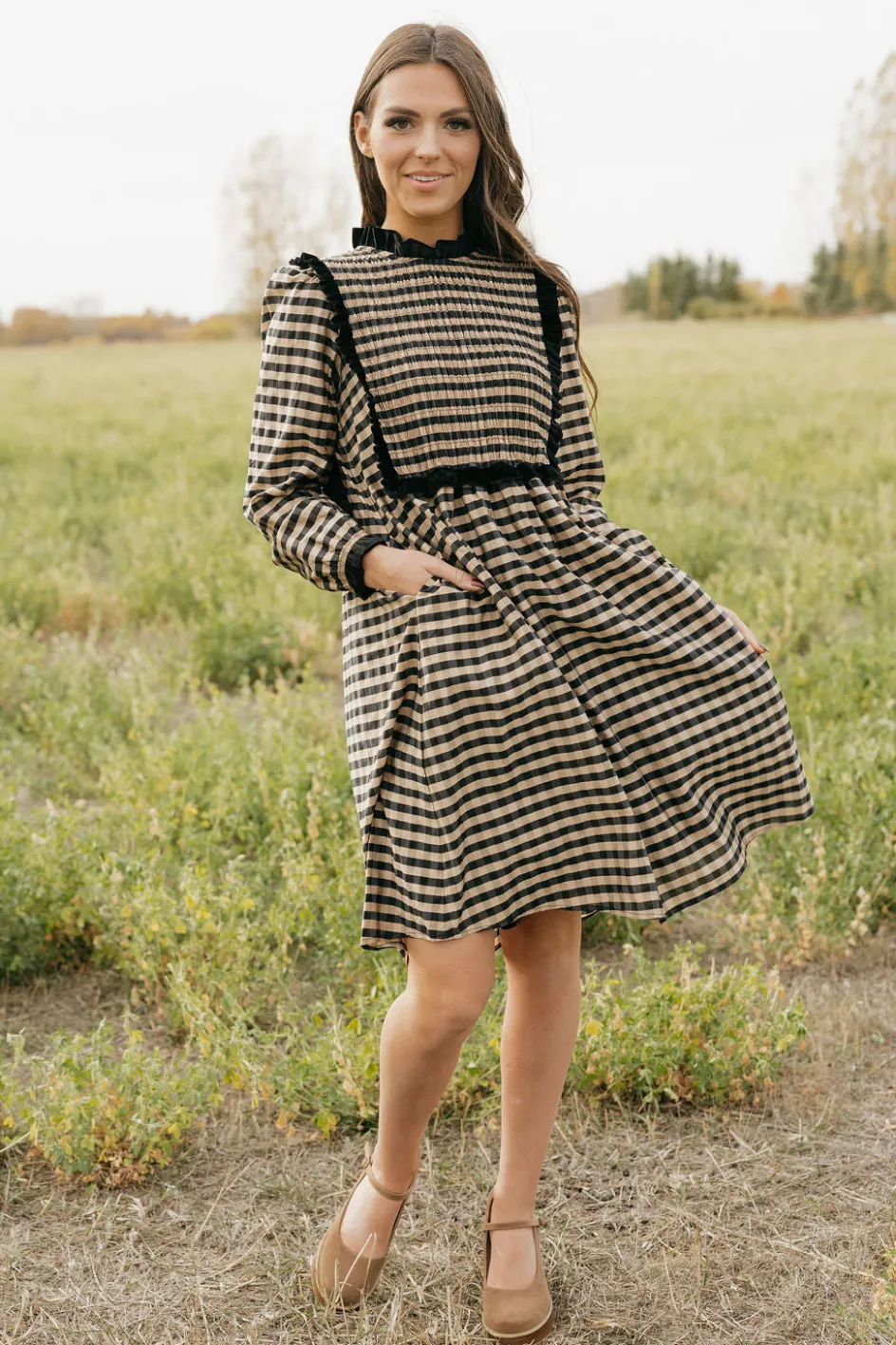 Dongguan Huoyoung Apparel Co Mae Dress-Tan/Black Neutral Best
