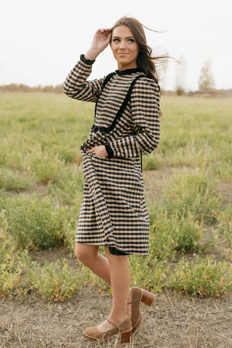 Dongguan Huoyoung Apparel Co Mae Dress-Tan/Black Neutral Best