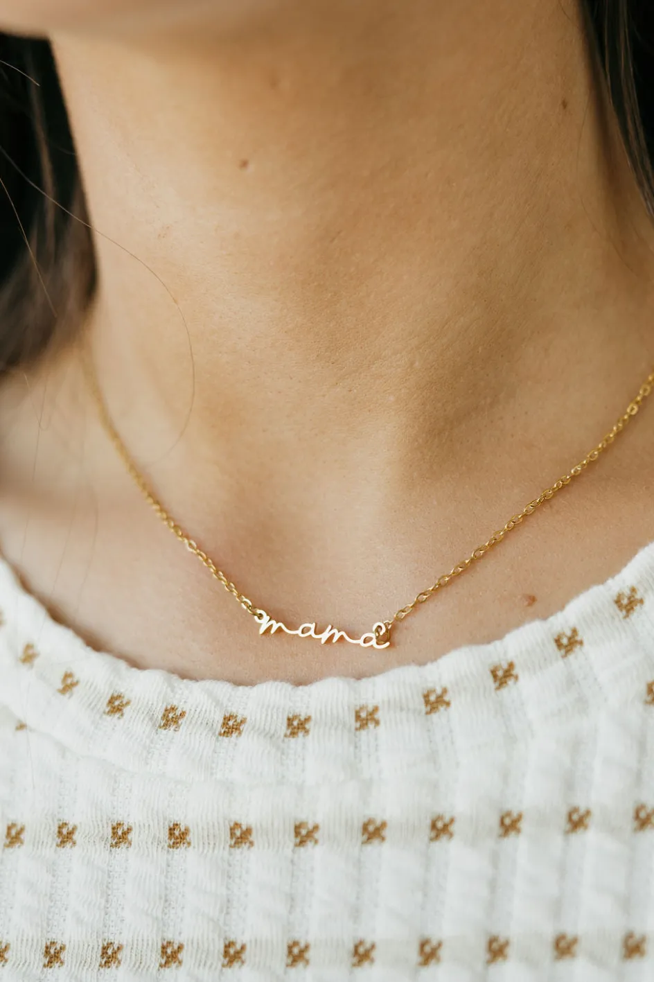 Ali Express Mama Pendant Necklace- Gold Hot