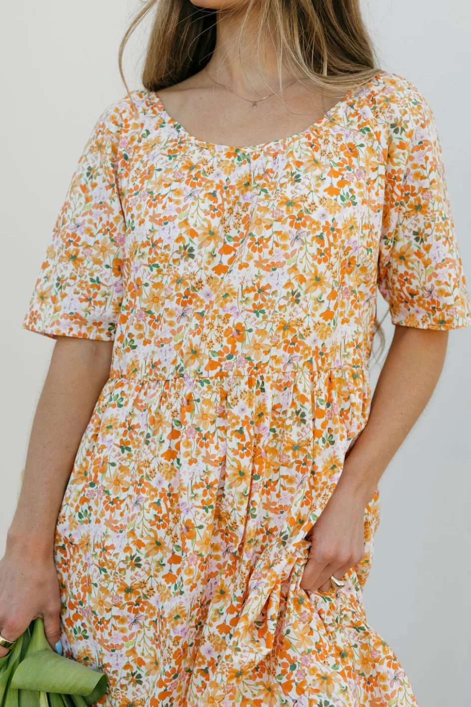 Leia&co Mariposa Dress- Floral Orange Online