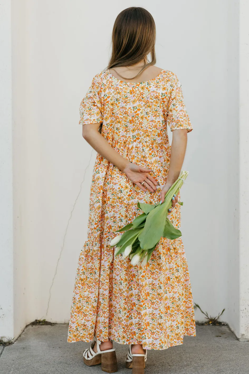 Leia&co Mariposa Dress- Floral Orange Online