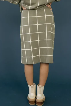 Tea N Rose Marley Skirt-Light Olive Green Sale