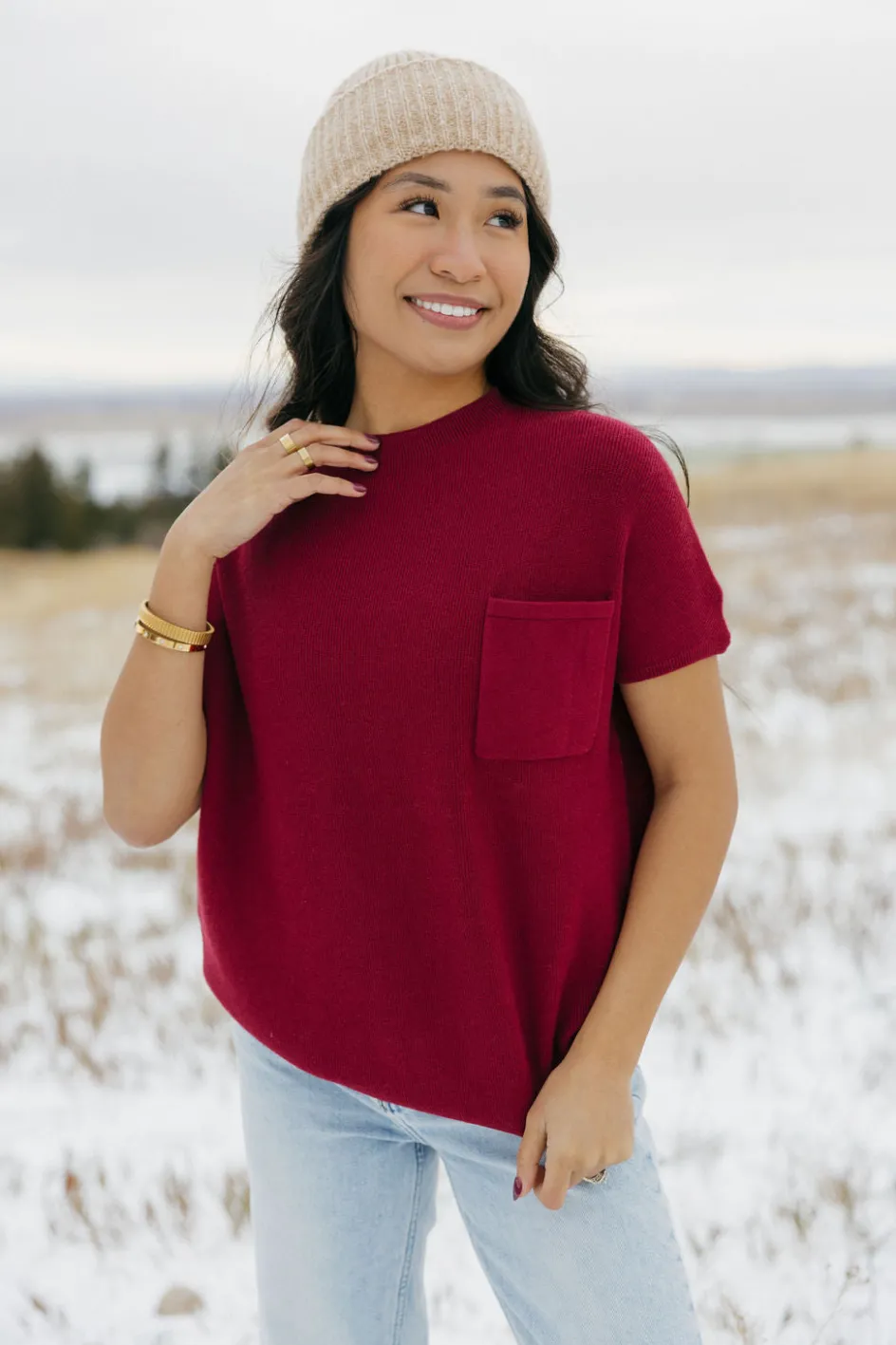Dongguan Huoyoung Apparel Co Mason Top-Berry Red Sale