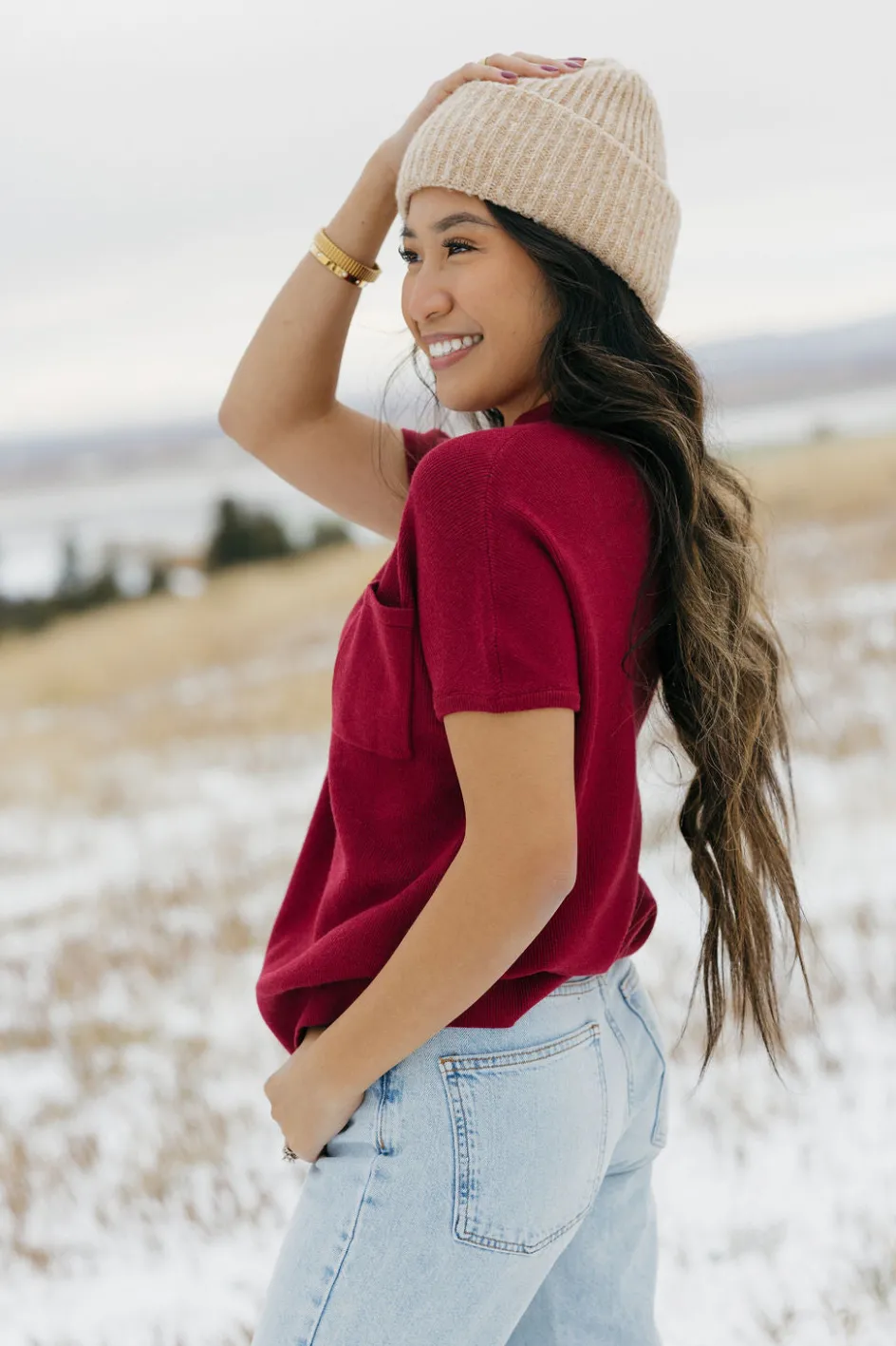 Dongguan Huoyoung Apparel Co Mason Top-Berry Red Sale
