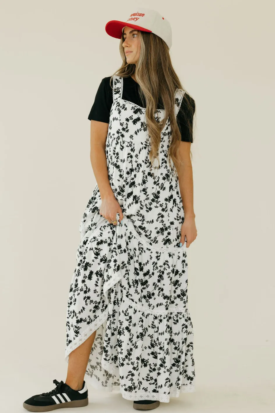 In Loom Nancy Dress-/White Black Best