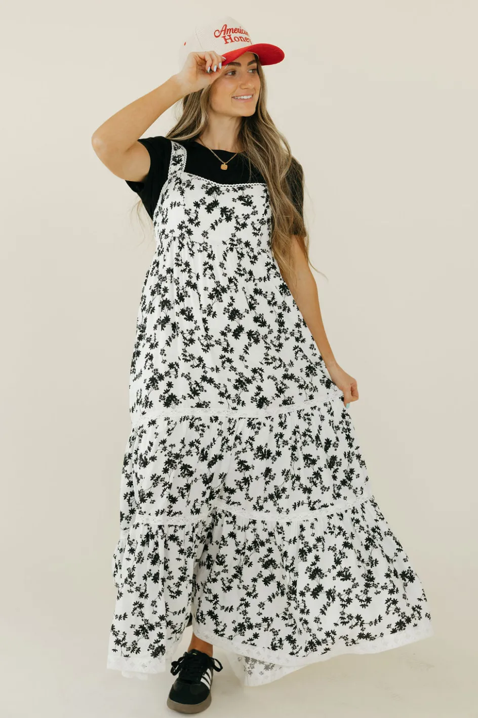 In Loom Nancy Dress-/White Black Best