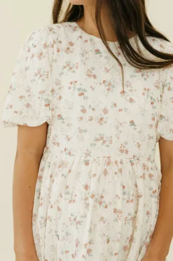 Tea N Rose Olivia Dress-Ivory Floral Neutral Clearance